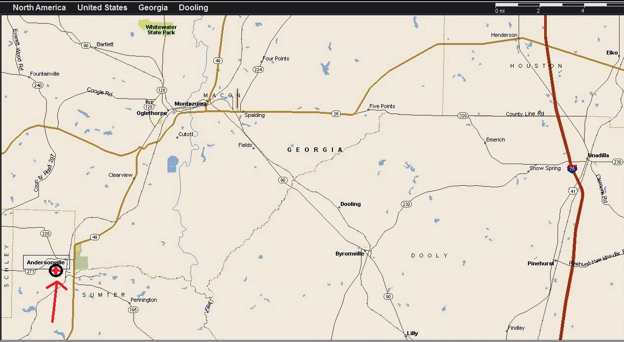 Map of Andersonville, GA Capt Wirz memorial service_2 Map of Andersonville, GA Capt Wirz memorial service_2