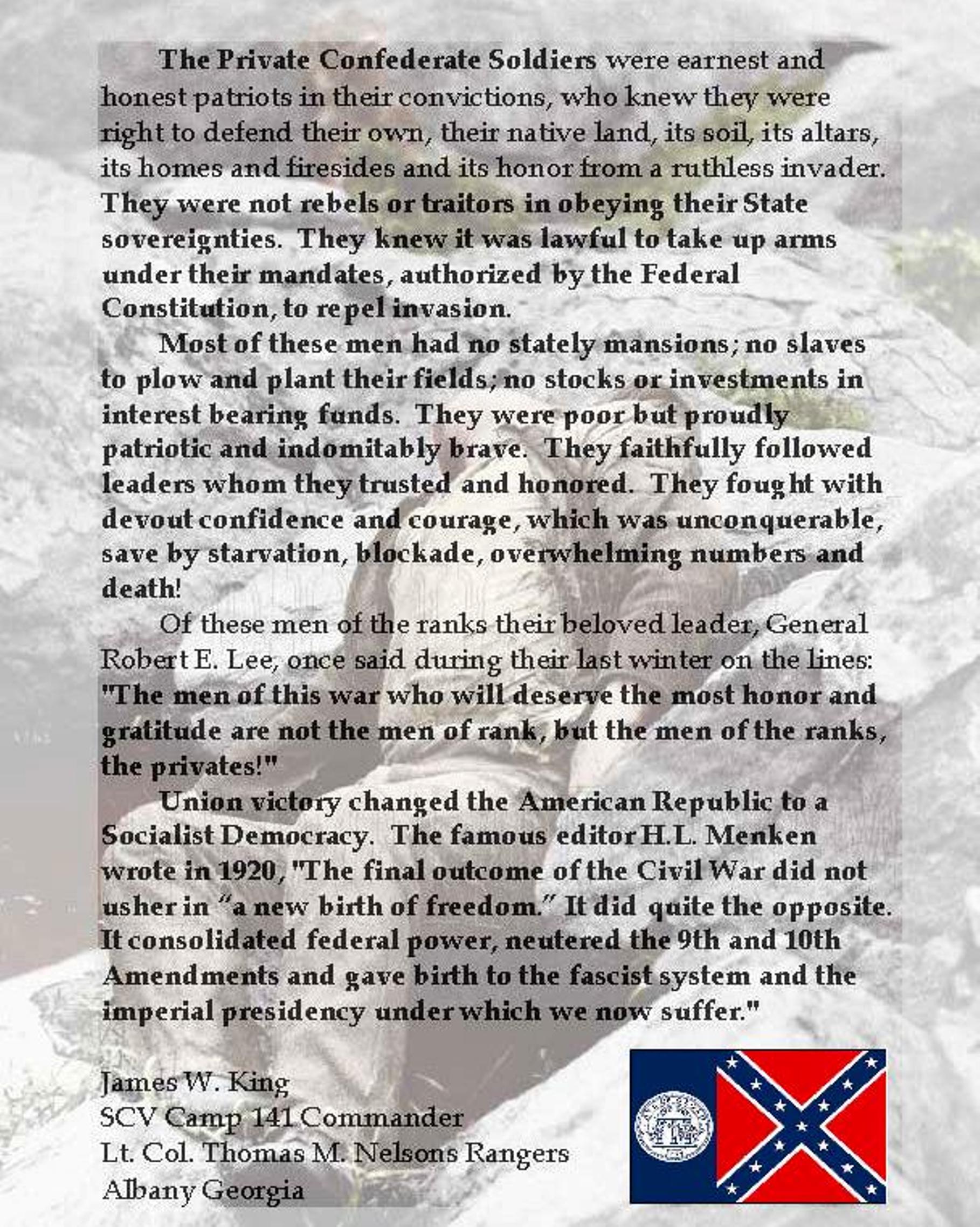 The Private Confederate Soldiers were earnest and honest patriots in their convictions The Private Confederate Soldiers were earnest and honest patriots in their convictions
